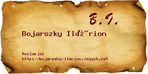 Bojarszky Ilárion névjegykártya